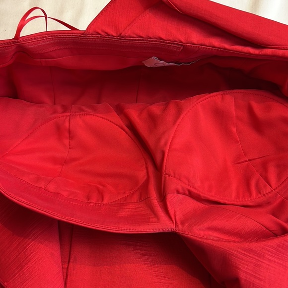 Jessica Simpson formal wear one shoulder ruffle. red dress size 4. - Picture 8 of 13